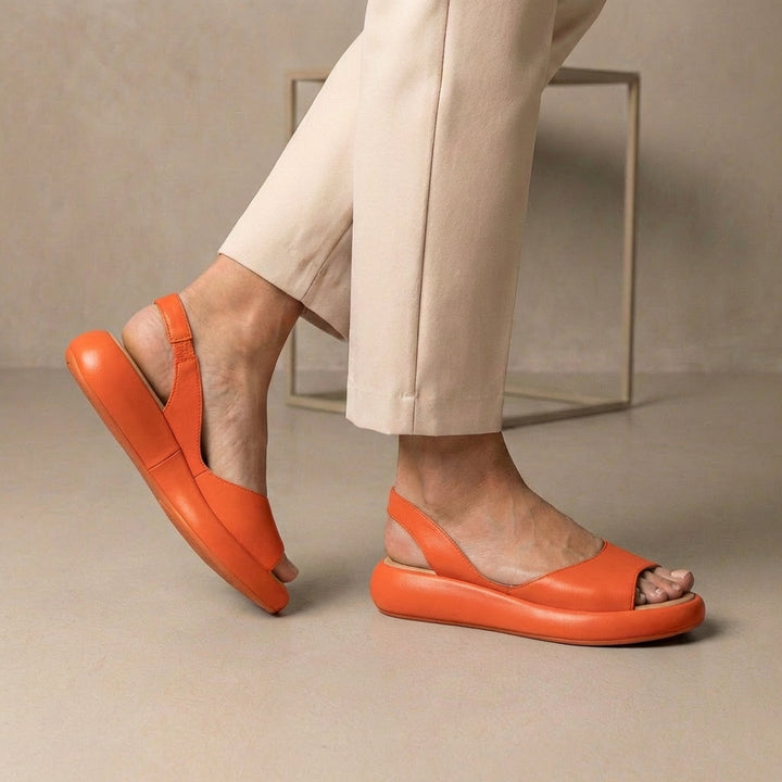 Duttini | Peep-Toe Slingback Orthopedic Sandals With Cushioned Sole Support