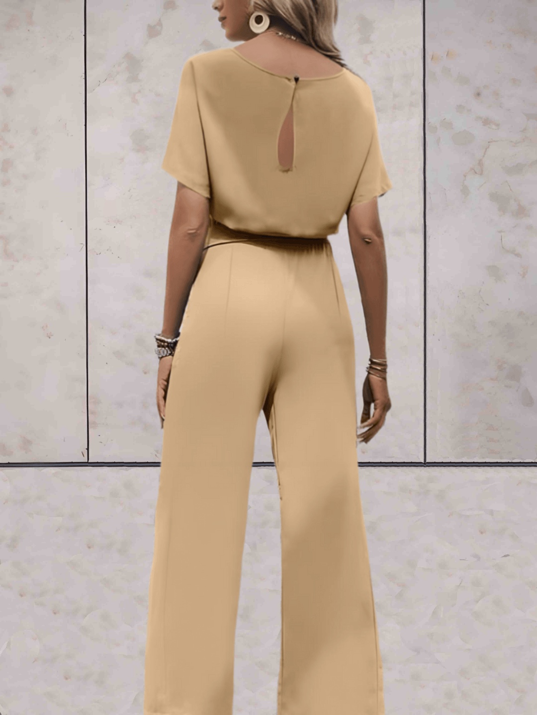 Duttini | Effortless Two Piece Set Short Sleeve Top Wide Leg Pants