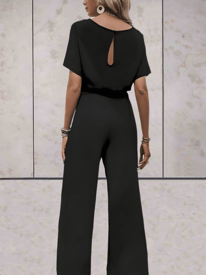 Duttini | Effortless Two Piece Set Short Sleeve Top Wide Leg Pants