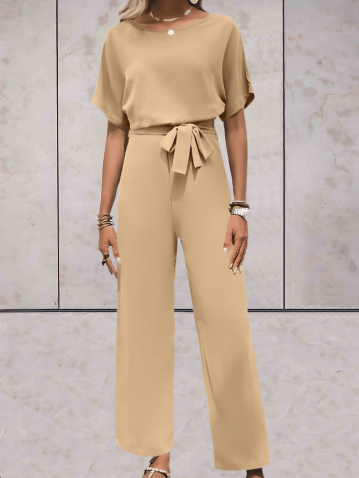 Duttini | Effortless Two Piece Set Short Sleeve Top Wide Leg Pants