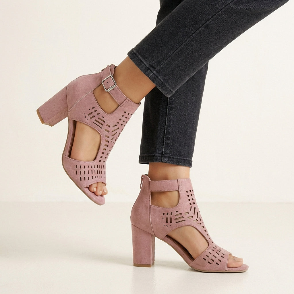 Duttini | Premium Breezy Cut-Out Block Heel Sandal with a Comfort Fit