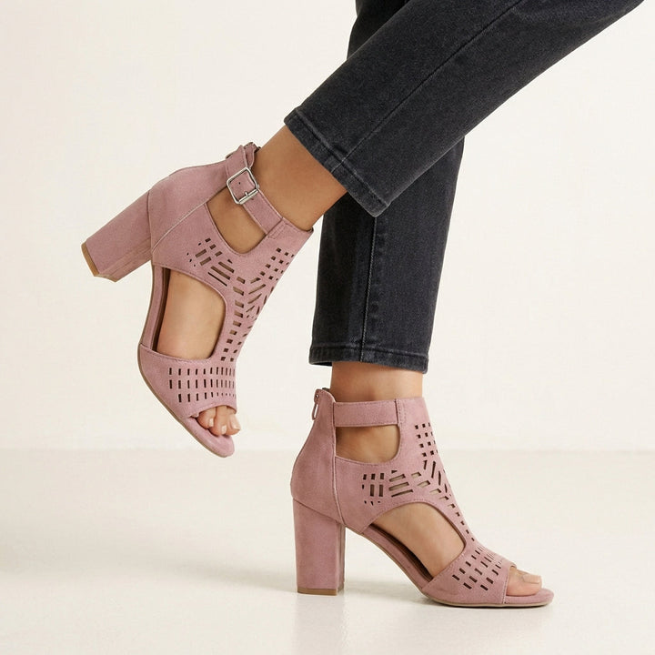 Duttini | Premium Breezy Cut-Out Block Heel Sandal with a Comfort Fit
