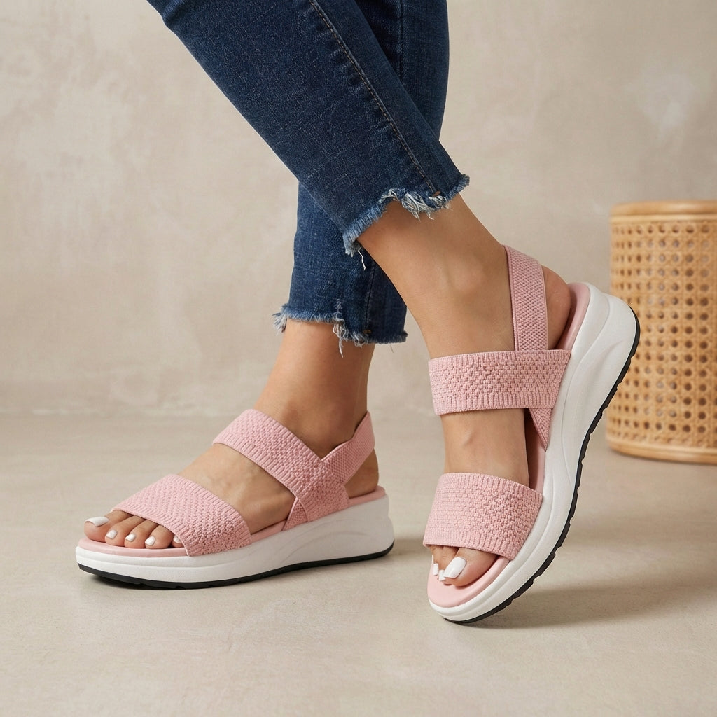 Duttini | Elastic Strap Comfort Orthopedic Platform Sandals