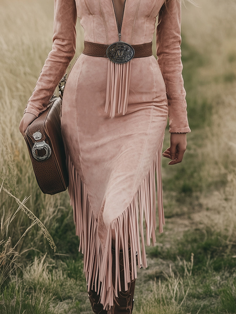 Duttini | Pink Tassel Casual Dress