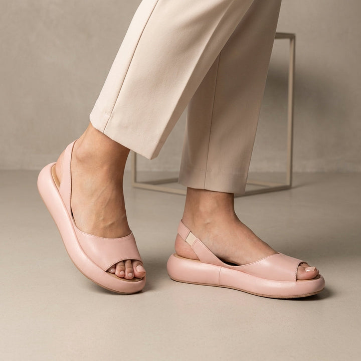 Duttini | Peep-Toe Slingback Orthopedic Sandals With Cushioned Sole Support