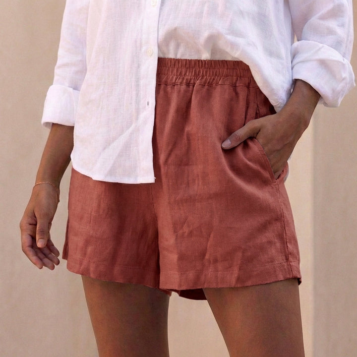 Duttini | Luxe Elevated High-Waist Shorts With Elastic Waistband And Pockets
