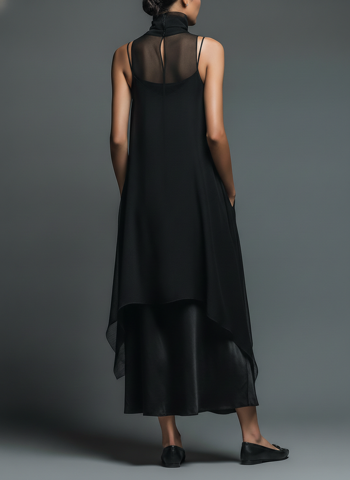 Duttini | Red Chiffon Dress