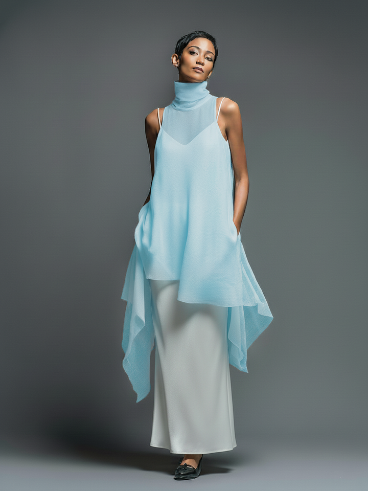Duttini | Red Chiffon Dress