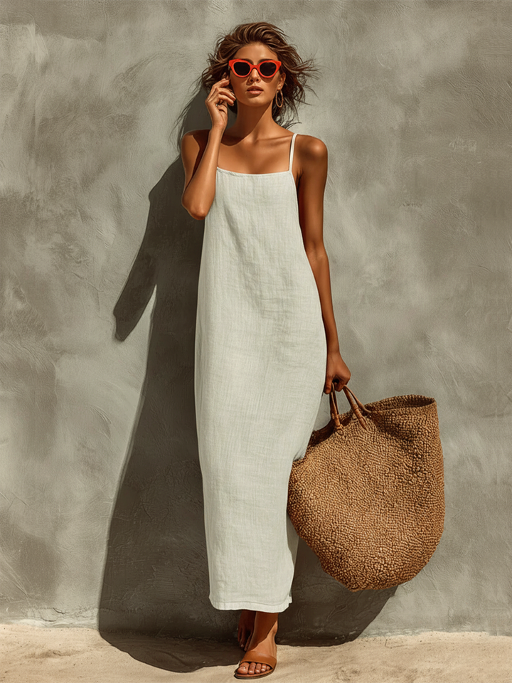 Duttini | Red Linen Casual Dress