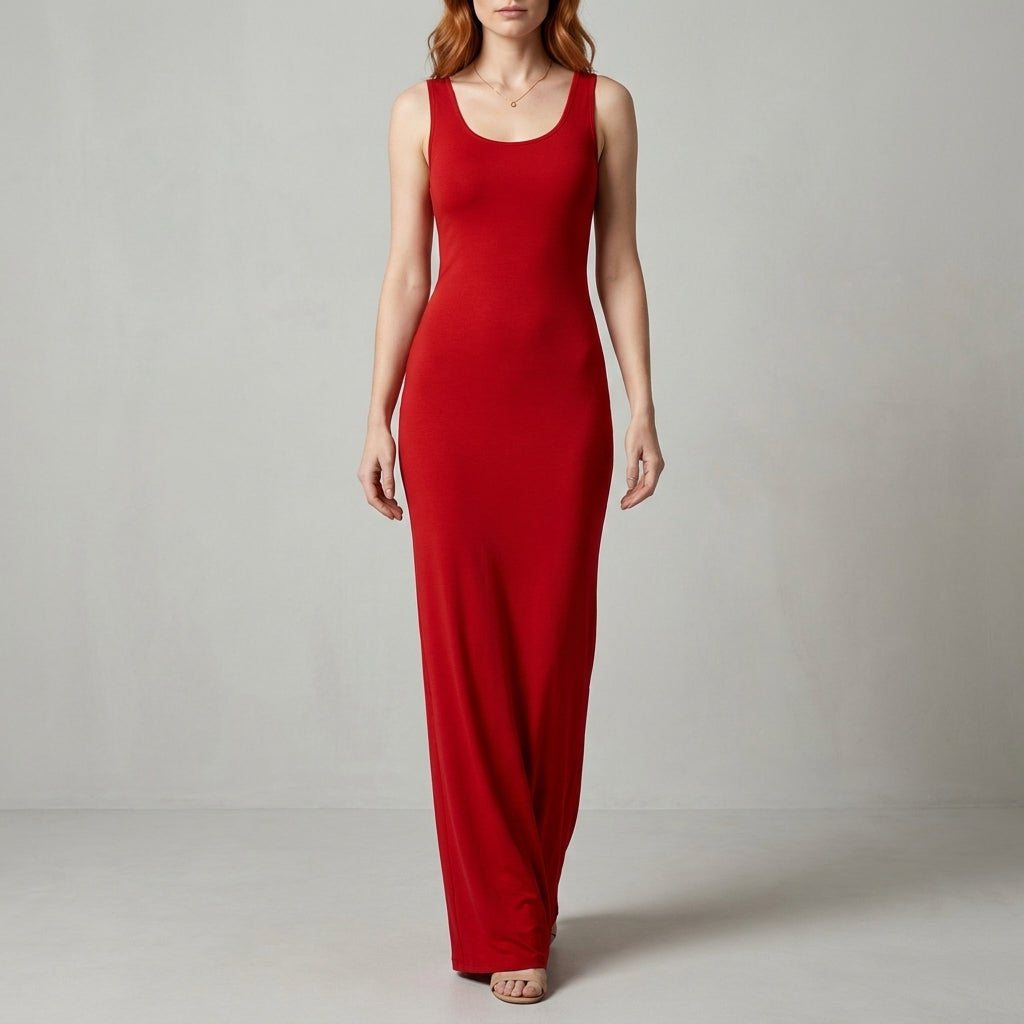 Duttini | Refined Valentina Rossi Sleeveless Scoop Neck Maxi Dress With Body-Skimming Silhouette
