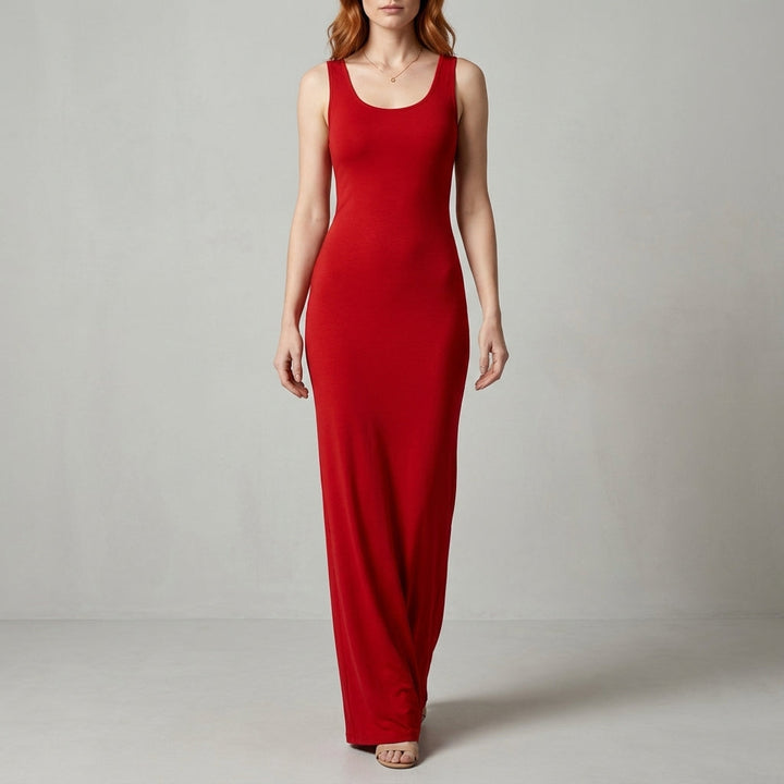 Duttini | Refined Valentina Rossi Sleeveless Scoop Neck Maxi Dress With Body-Skimming Silhouette