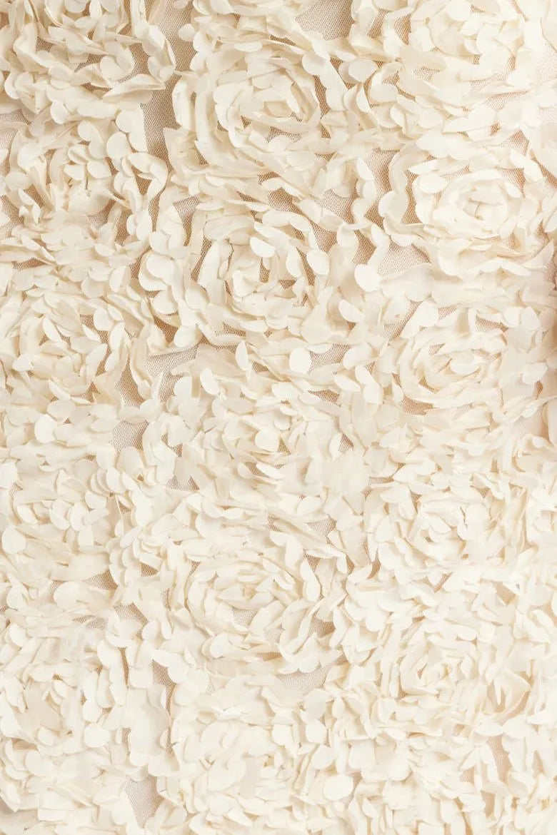 Duttini | Textured Floral Deep Plunge Gown