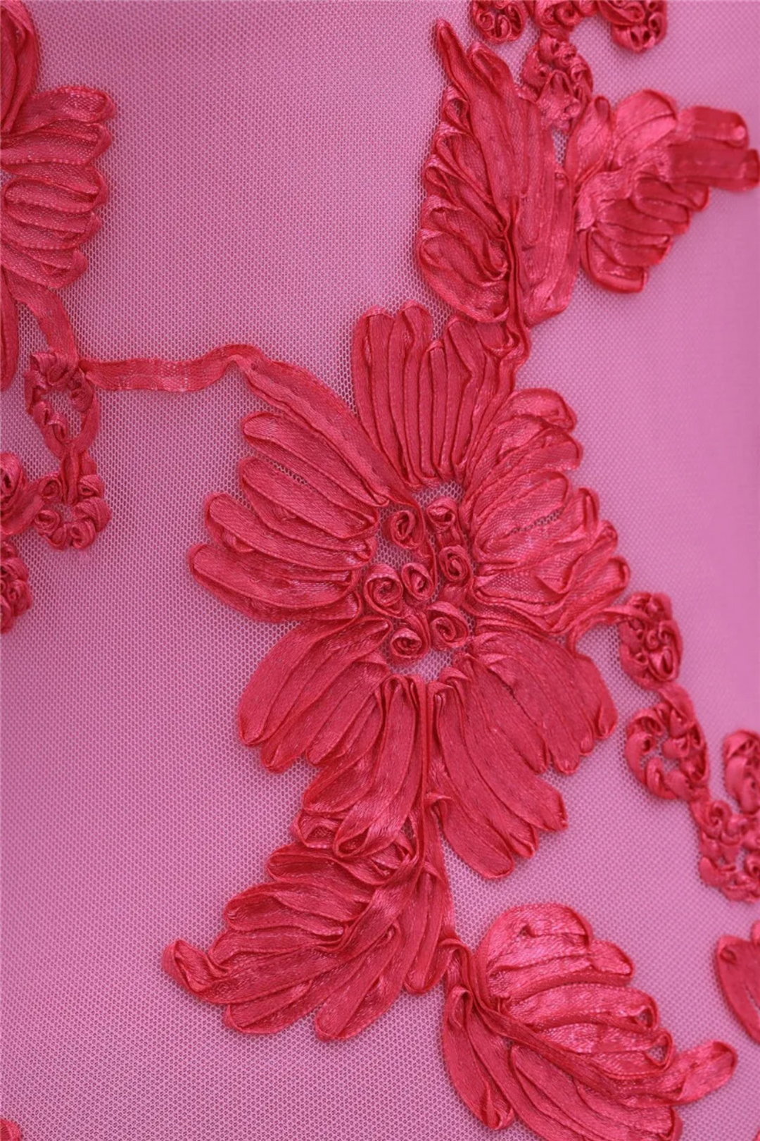 Duttini | Fuchsia Applique Sleeveless Column Dress