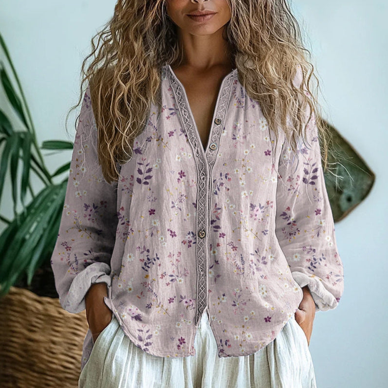Duttini | Flowing Relaxed Blouse With Nature Print