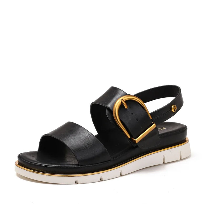 Duttini | Gold-Buckle Strap Sandals