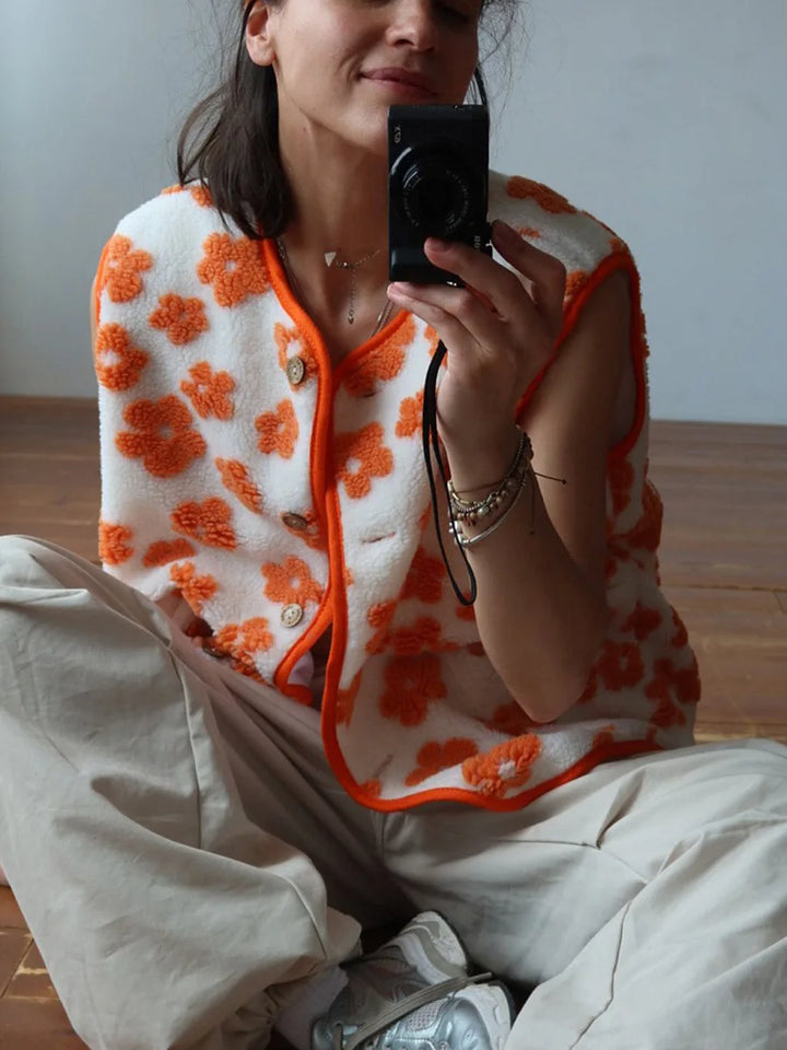 Duttini | Floral Fleece Vest for Women