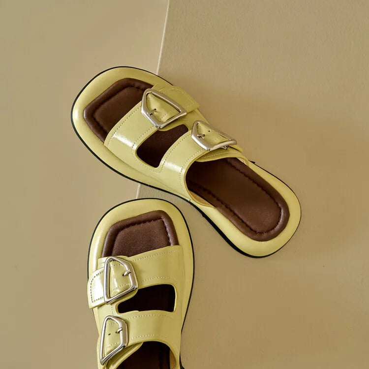 Duttini | Twin-Buckle Slide Sandals