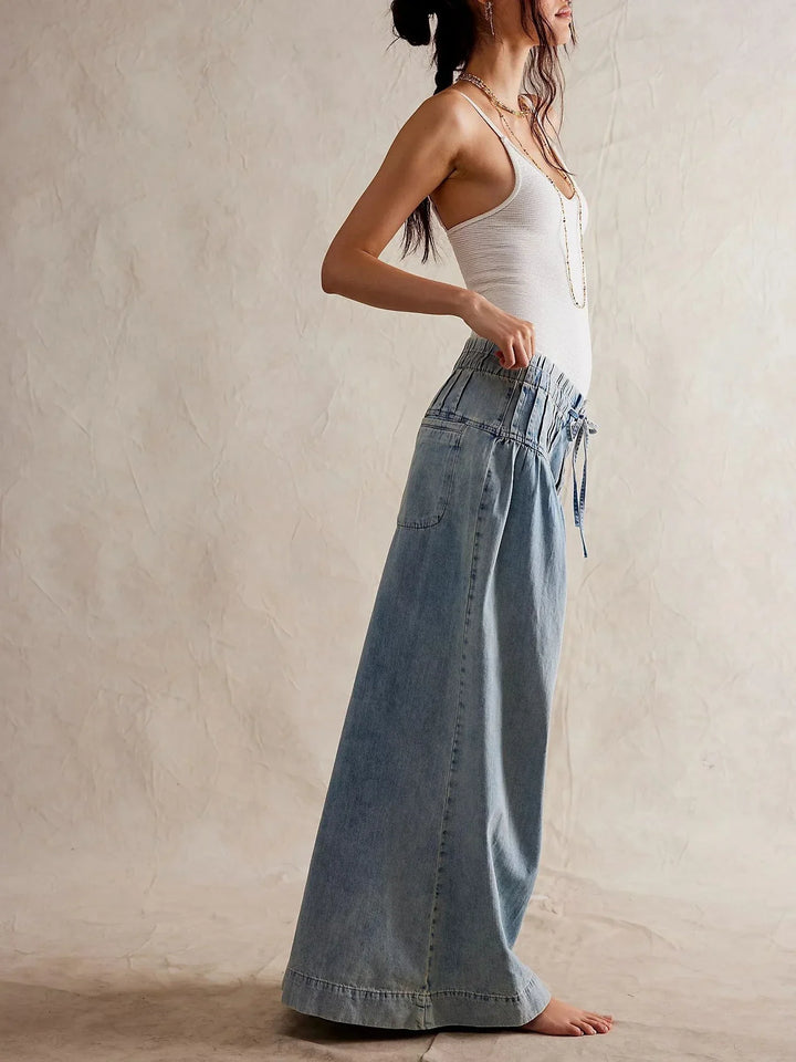 Duttini | Women's Chambray Pull-On Jeans