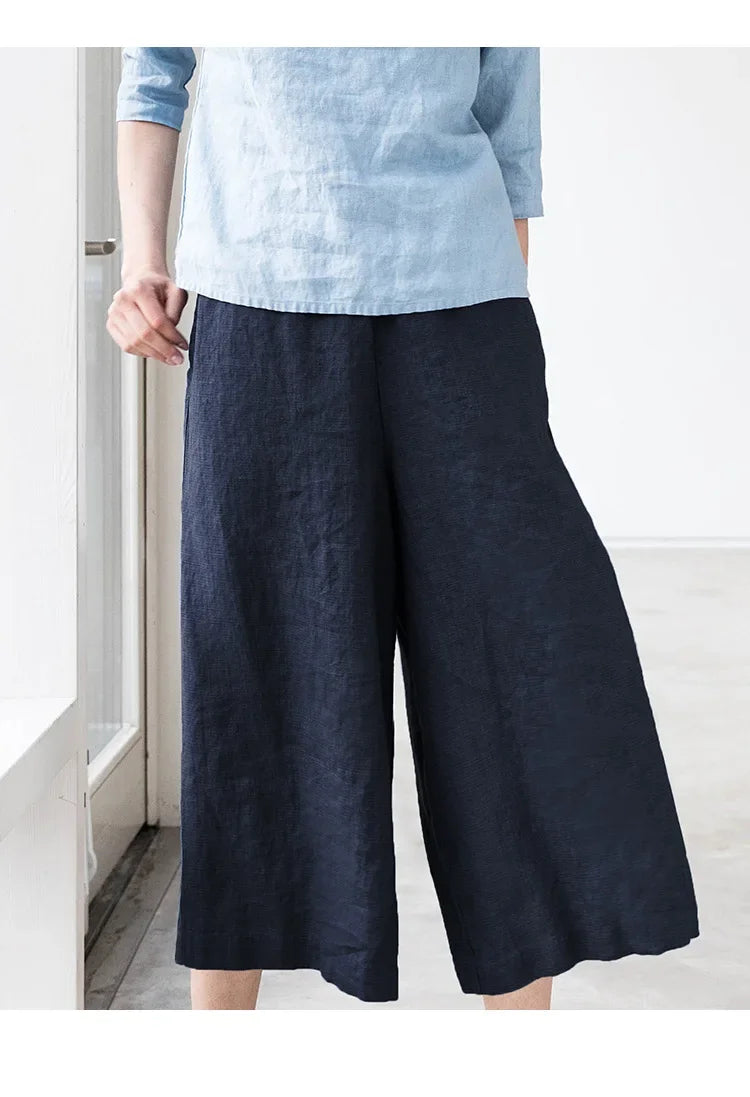 Duttini | Wide Leg Linen Pant for Women in Natural