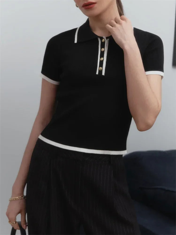 Duttini | Cotton Polo for Men in Classic Fit, Navy