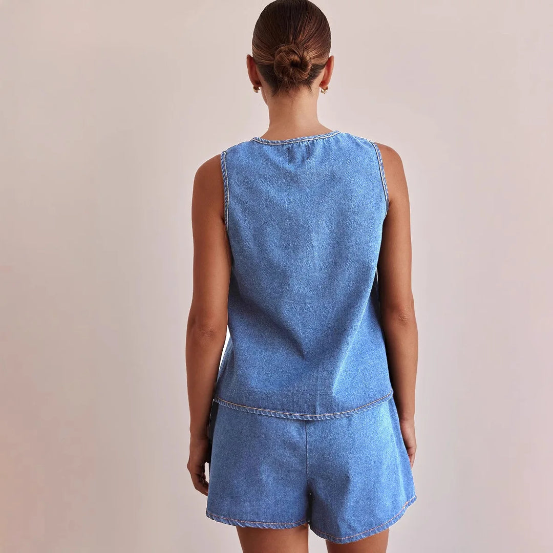 Duttini | Denim Tie Set
