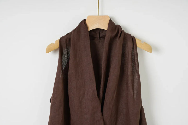 Duttini | Drape Linen Vest for Women in Natural