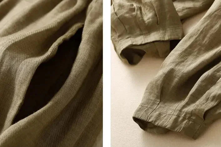 Duttini | Linen Trousers for Women in Classic Fit, Beige