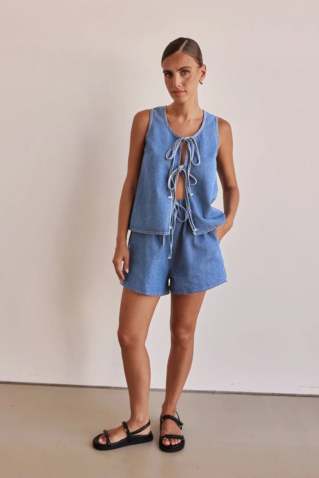 Duttini | Denim Tie Set