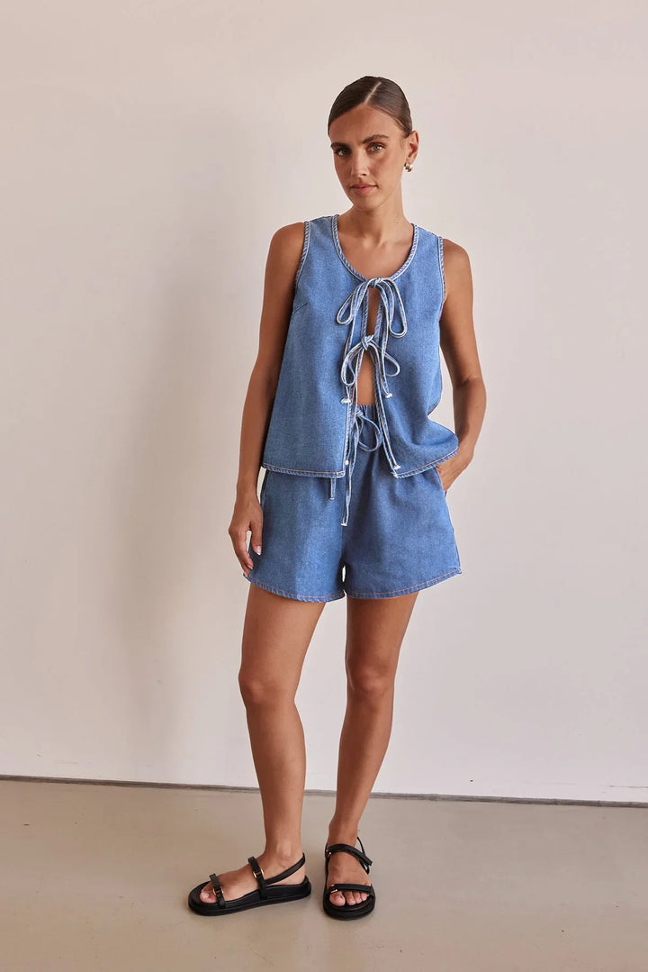 Duttini | Denim Tie Set