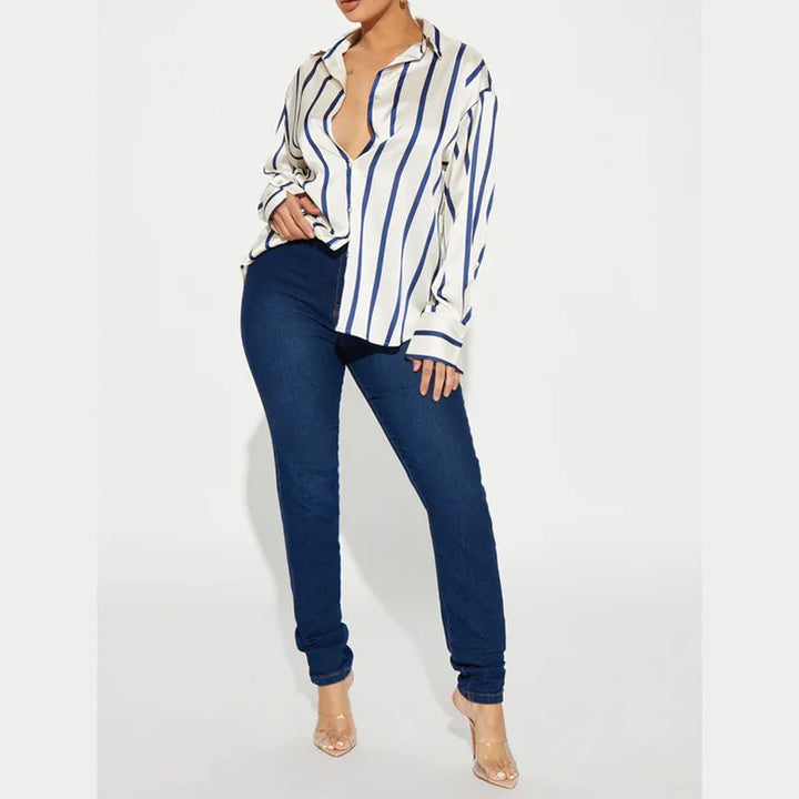 Duttini | Satin Stripe Shirt for Women