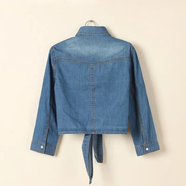 Duttini | Denim Crop Top for Women in Light Blue