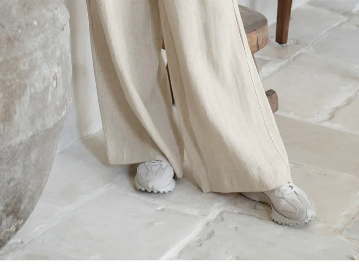 Duttini | Linen Wide Leg Pant for Women in Ruffle Style