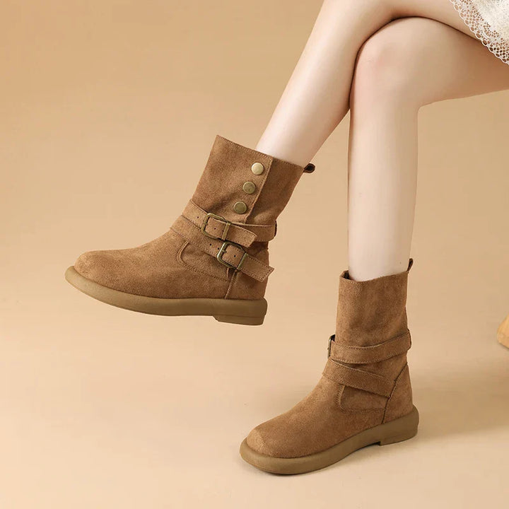 Duttini | Suede Buckle Ankle Boots