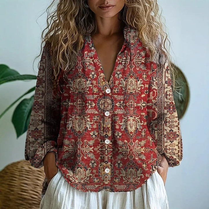 Duttini | Flowing Relaxed Blouse With Nature Print