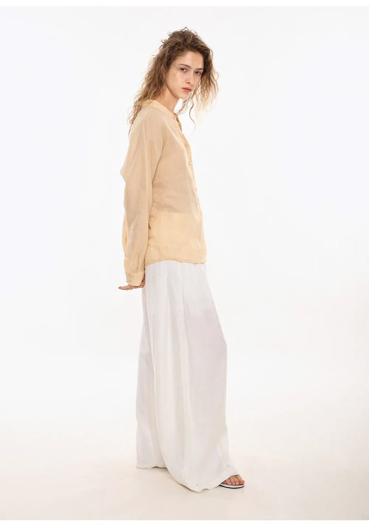 Duttini | Linen V-Neck Shirt for Women