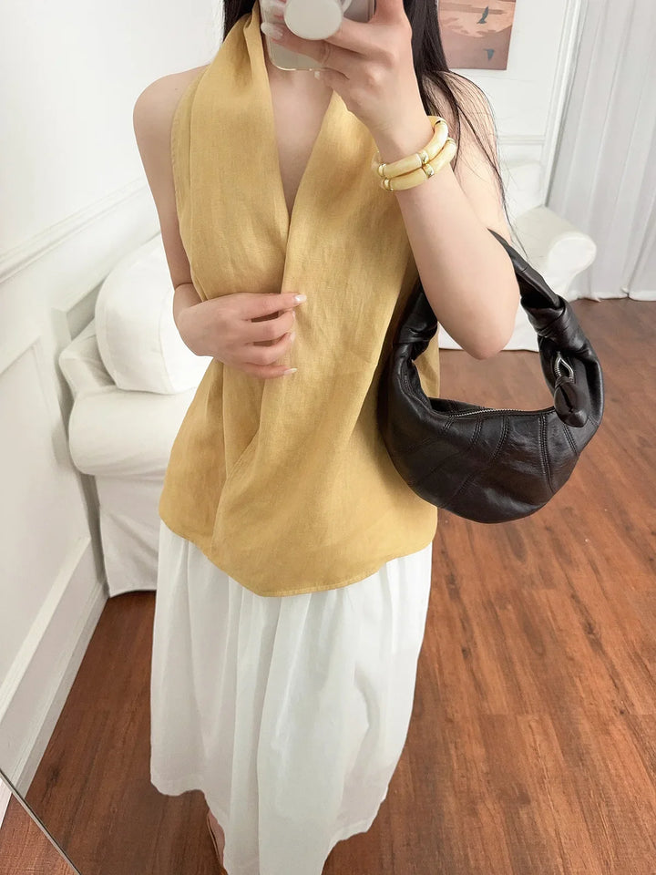 Duttini | Drape Linen Vest