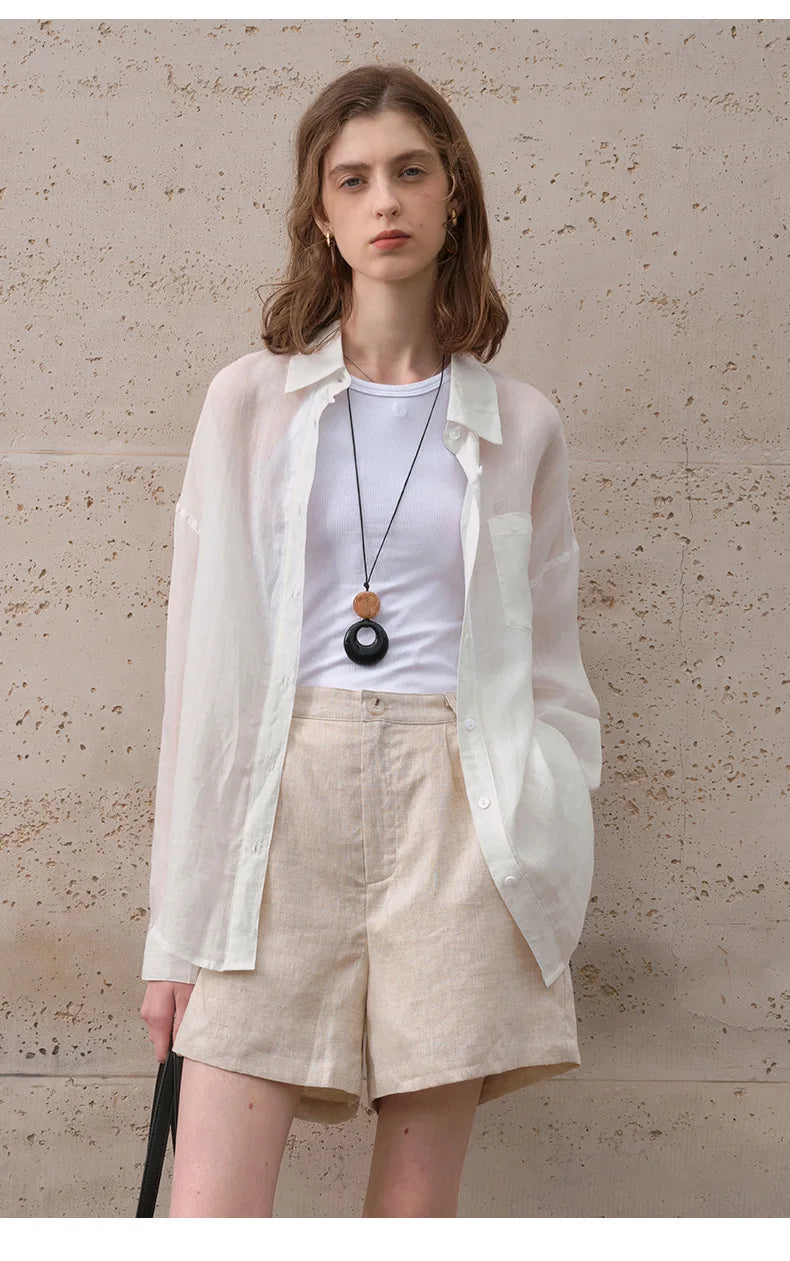 Duttini | Sheer Ramie Oversized Shirt