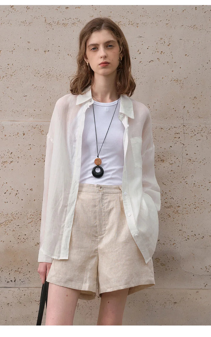 Duttini | Sheer Ramie Oversized Shirt