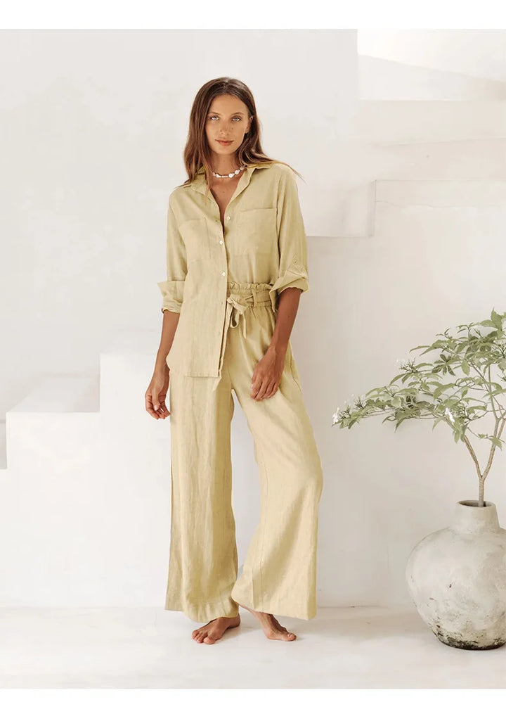 Duttini | Oversized Linen Shirt for Women in White