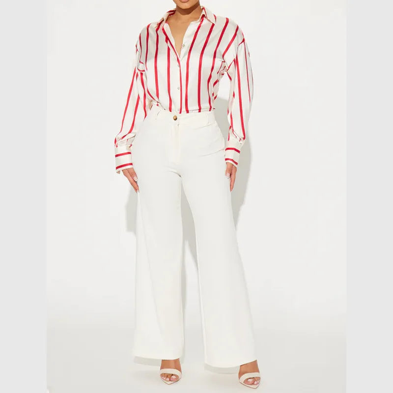 Duttini | Satin Stripe Shirt for Women