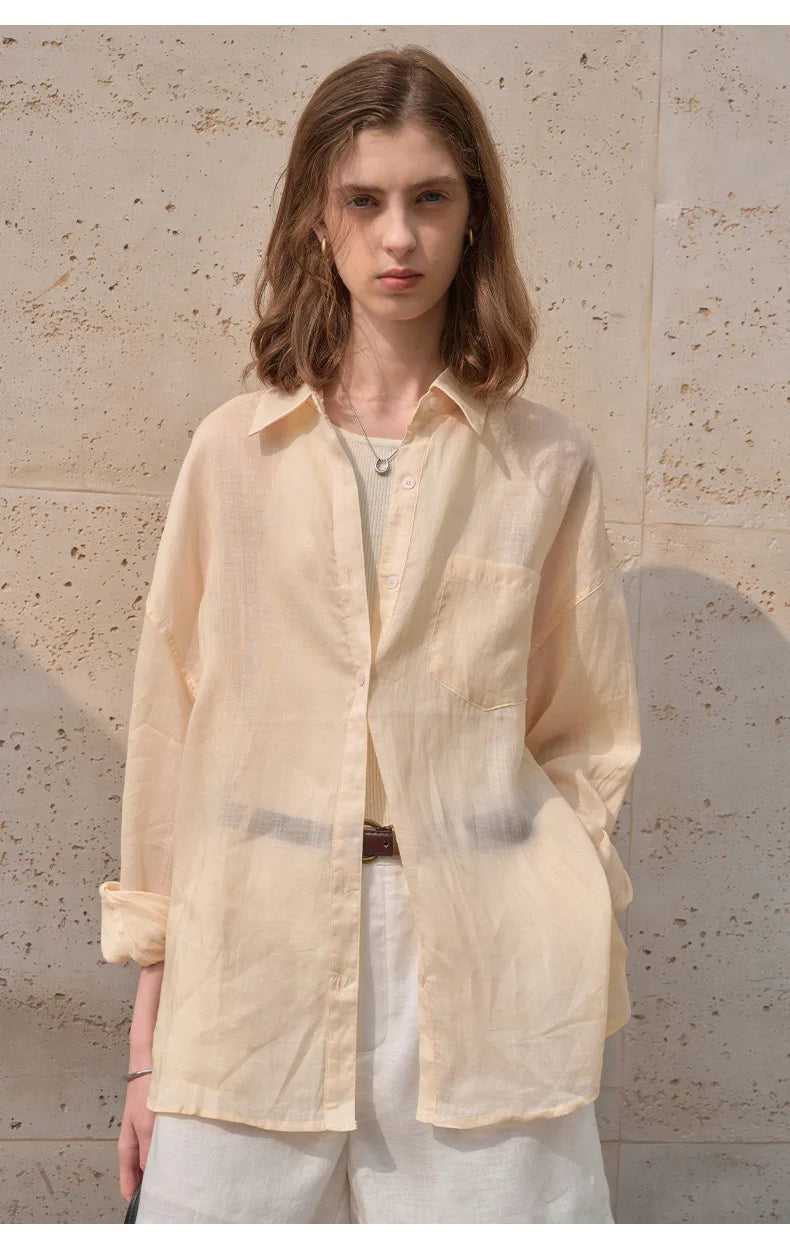 Duttini | Sheer Ramie Oversized Shirt