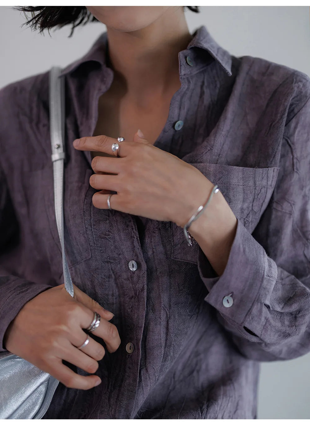 Duttini | Pleated Linen Button Shirt