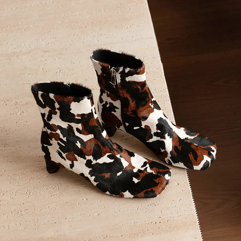 Duttini | Calf Hair Ankle Boots