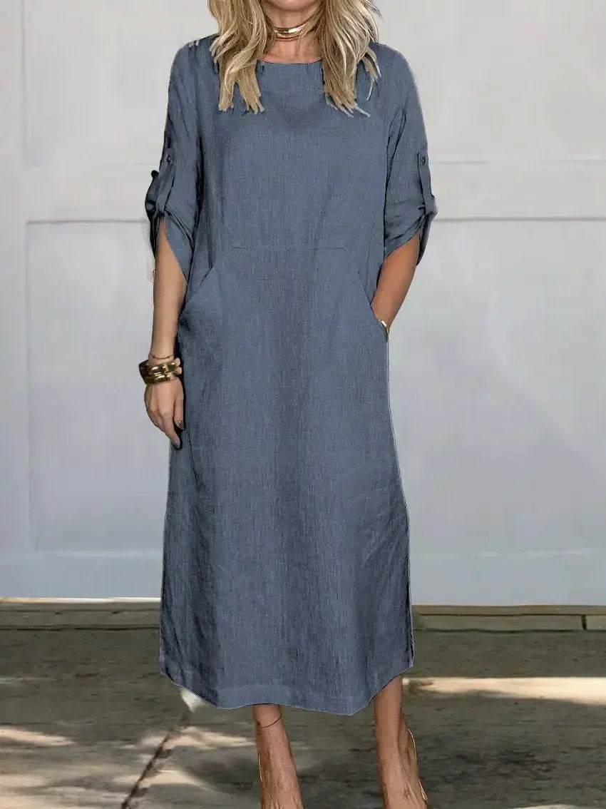 Duttini | Luxe A-Line Loose Fit Draped Dress Evening with Graceful Drape