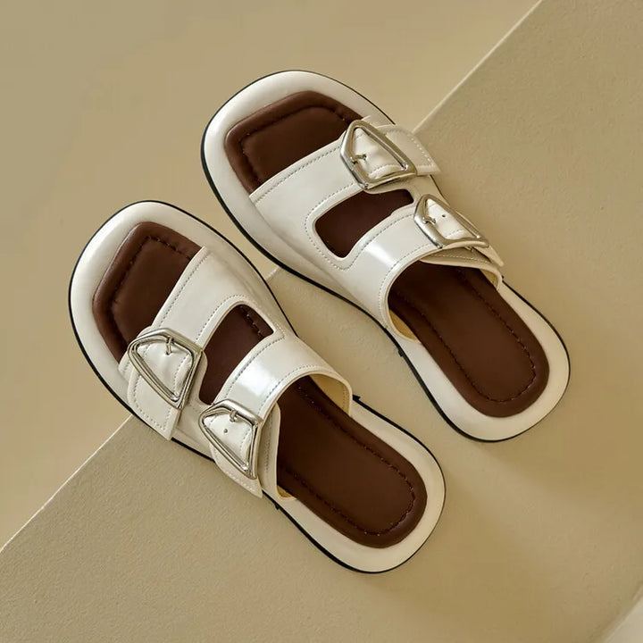 Duttini | Twin-Buckle Slide Sandals