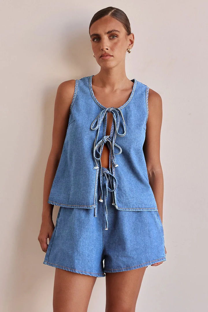 Duttini | Denim Tie Set