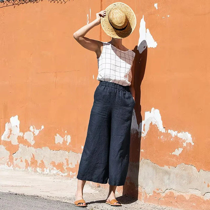 Duttini | Wide Leg Linen Pant for Women in Natural