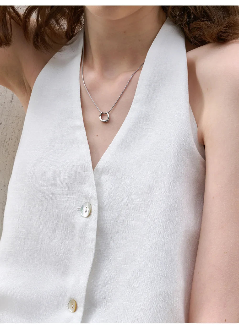 Duttini | Linen Halter Waistcoat Top for Women