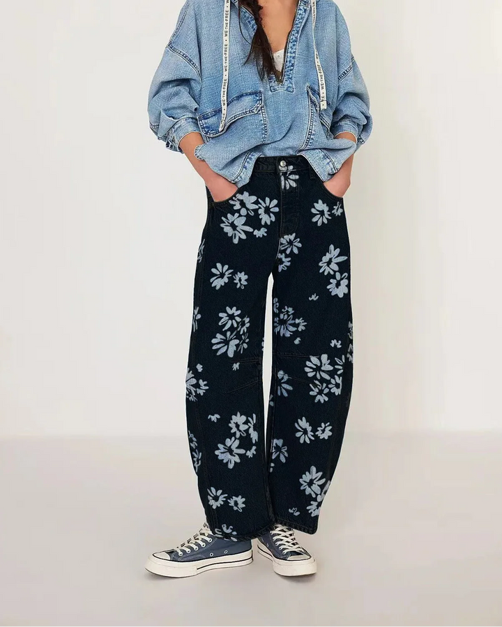 Duttini | Cotton Tapestry Jean for Women in Blue