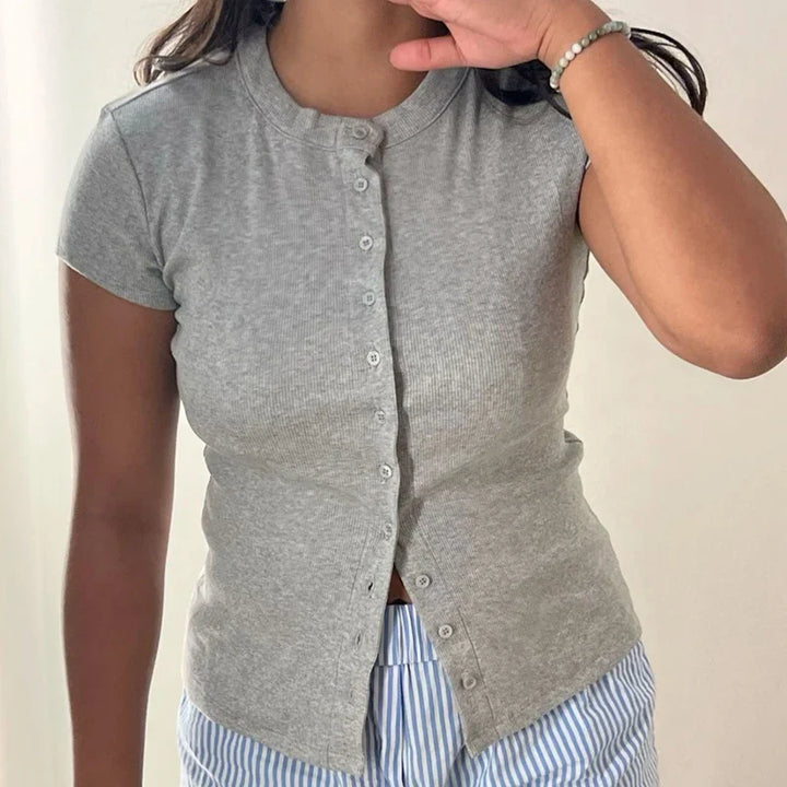 Duttini | Snapfront Knit Top for Women